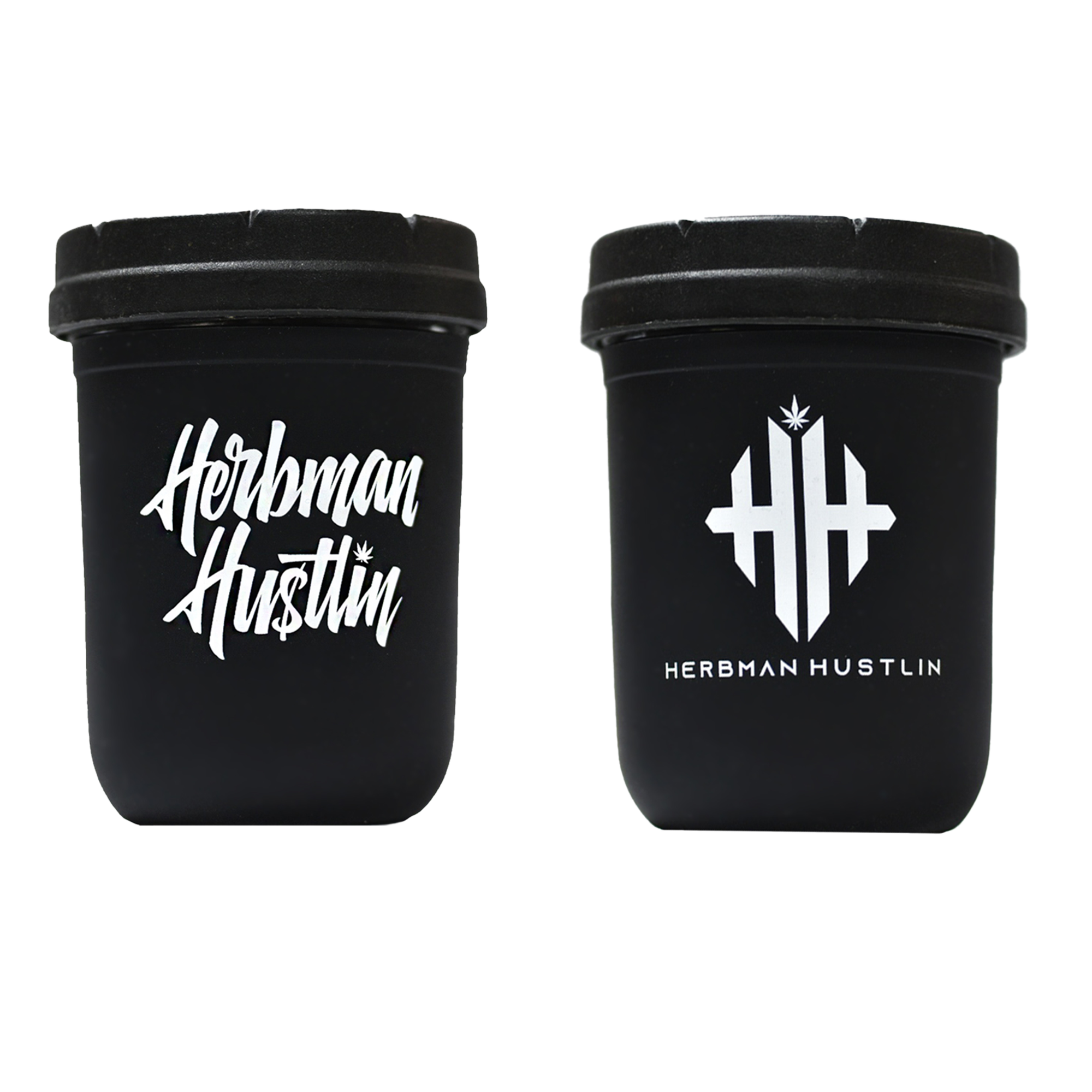 Herbman Hustlin 8oz Re-Stash Jar - Black/White